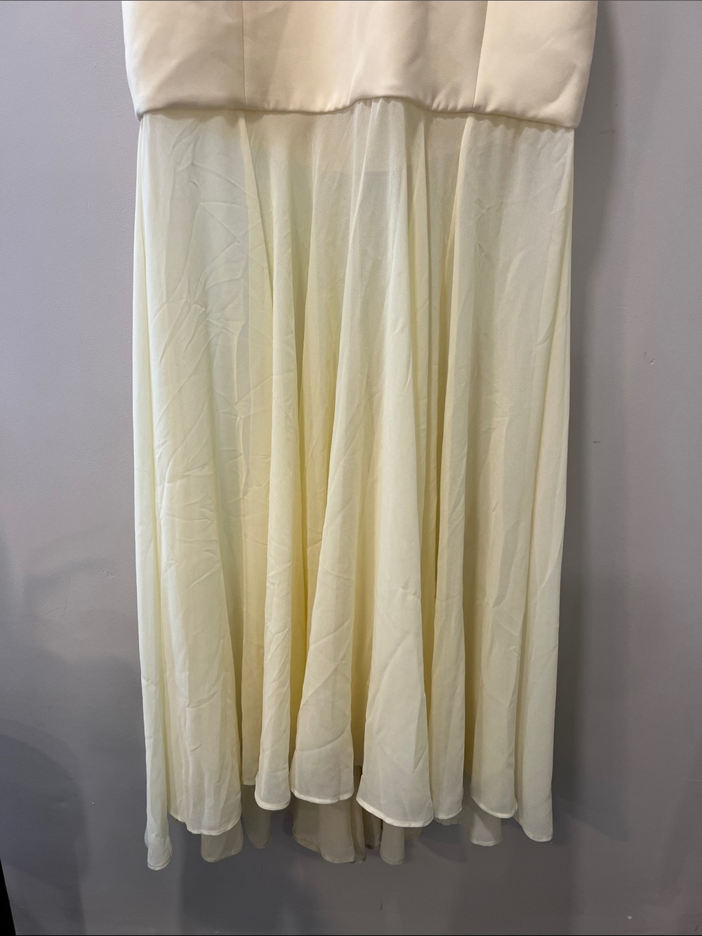 House of CB Butter Yellow Keyhole Sheer Maxi Dress Gown Size Large DL4 - Picture 9 of 14